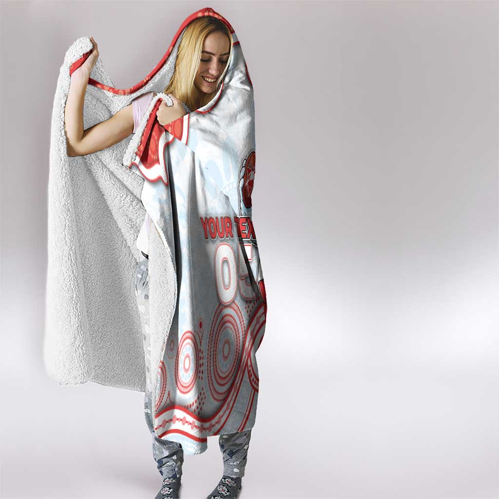 Custom Swans Football Hooded Blanket Aboriginal Dot Art Pattern