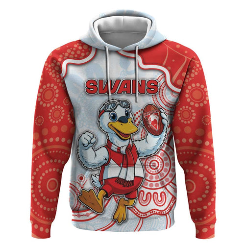 Custom Swans Football Hoodie Aboriginal Dot Art Pattern