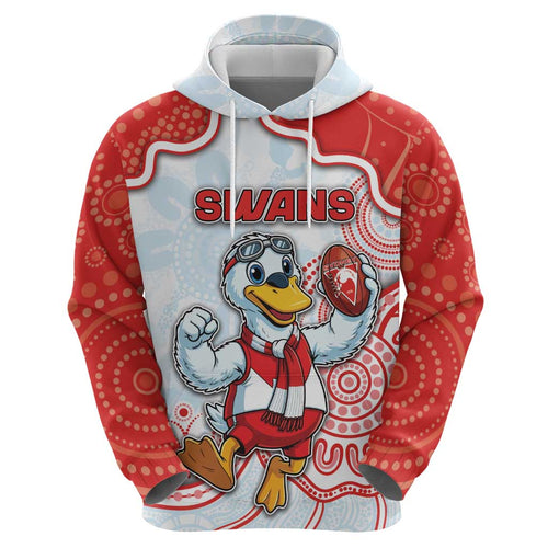 Custom Swans Football Hoodie Aboriginal Dot Art Pattern