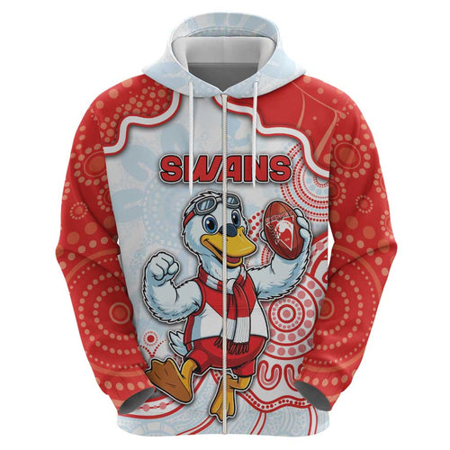 Custom Swans Football Hoodie Aboriginal Dot Art Pattern