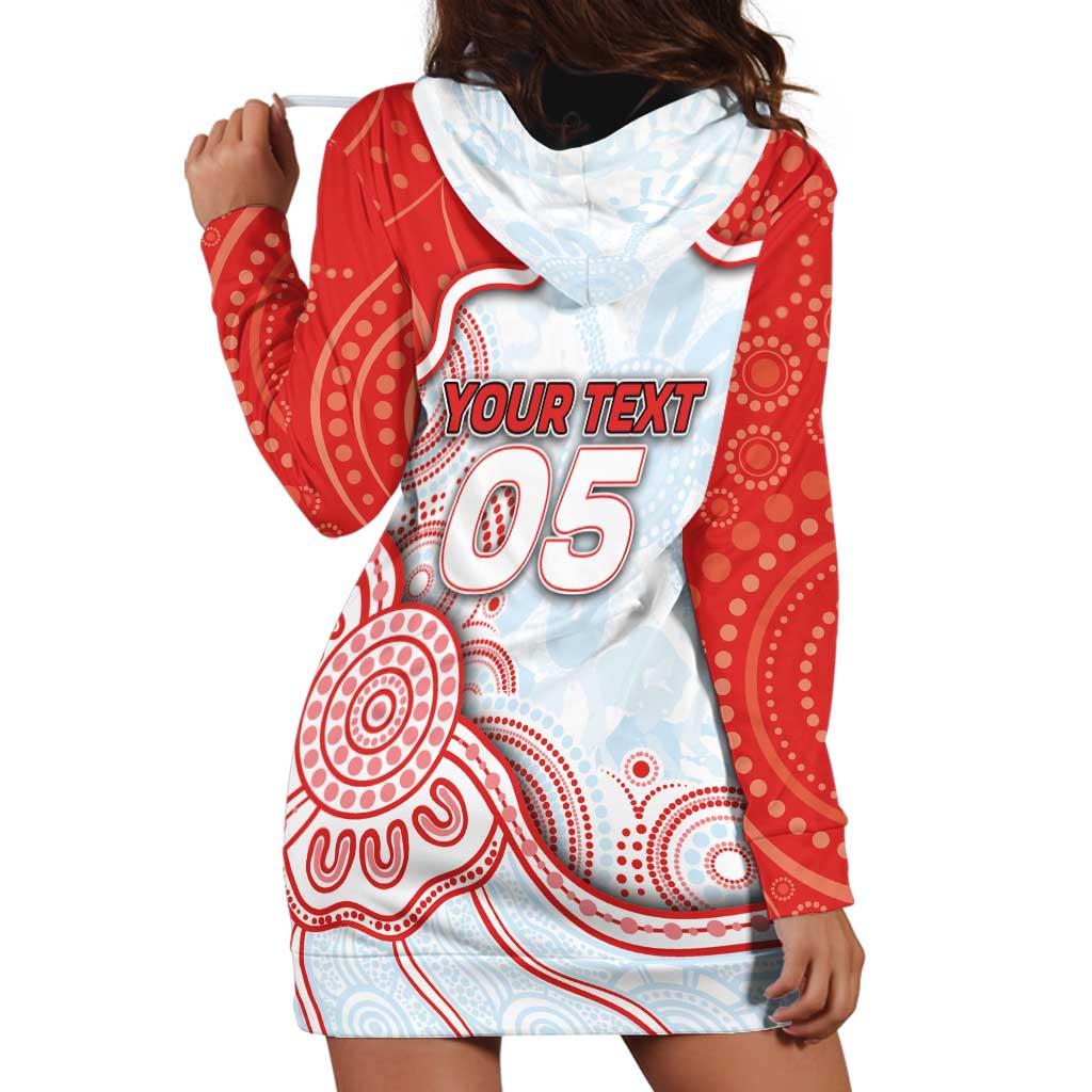 Custom Swans Football Hoodie Dress Aboriginal Dot Art Pattern