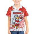 Custom Swans Football Kid Hawaiian Shirt Aboriginal Dot Art Pattern