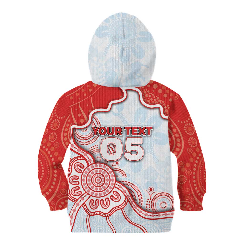 Custom Swans Football Kid Hoodie Aboriginal Dot Art Pattern