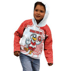 Custom Swans Football Kid Hoodie Aboriginal Dot Art Pattern