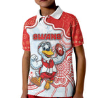 Custom Swans Football Kid Polo Shirt Aboriginal Dot Art Pattern