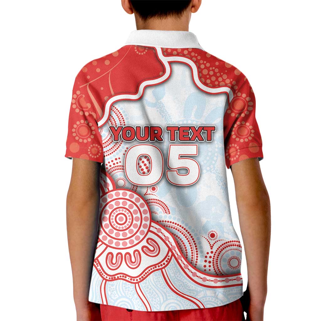 Custom Swans Football Kid Polo Shirt Aboriginal Dot Art Pattern