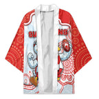 Custom Swans Football Kimono Aboriginal Dot Art Pattern