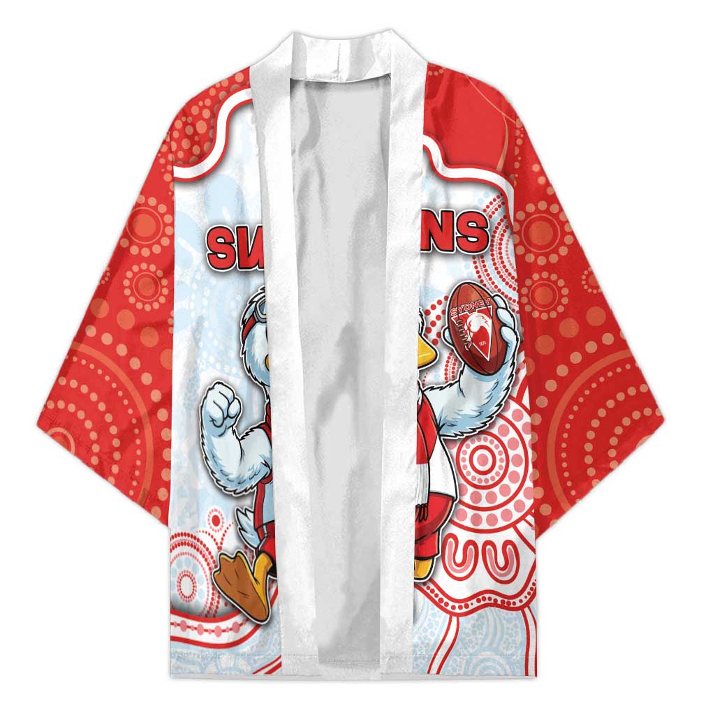 Custom Swans Football Kimono Aboriginal Dot Art Pattern