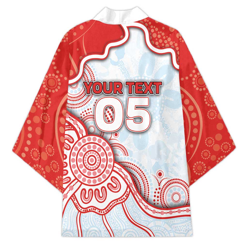 Custom Swans Football Kimono Aboriginal Dot Art Pattern
