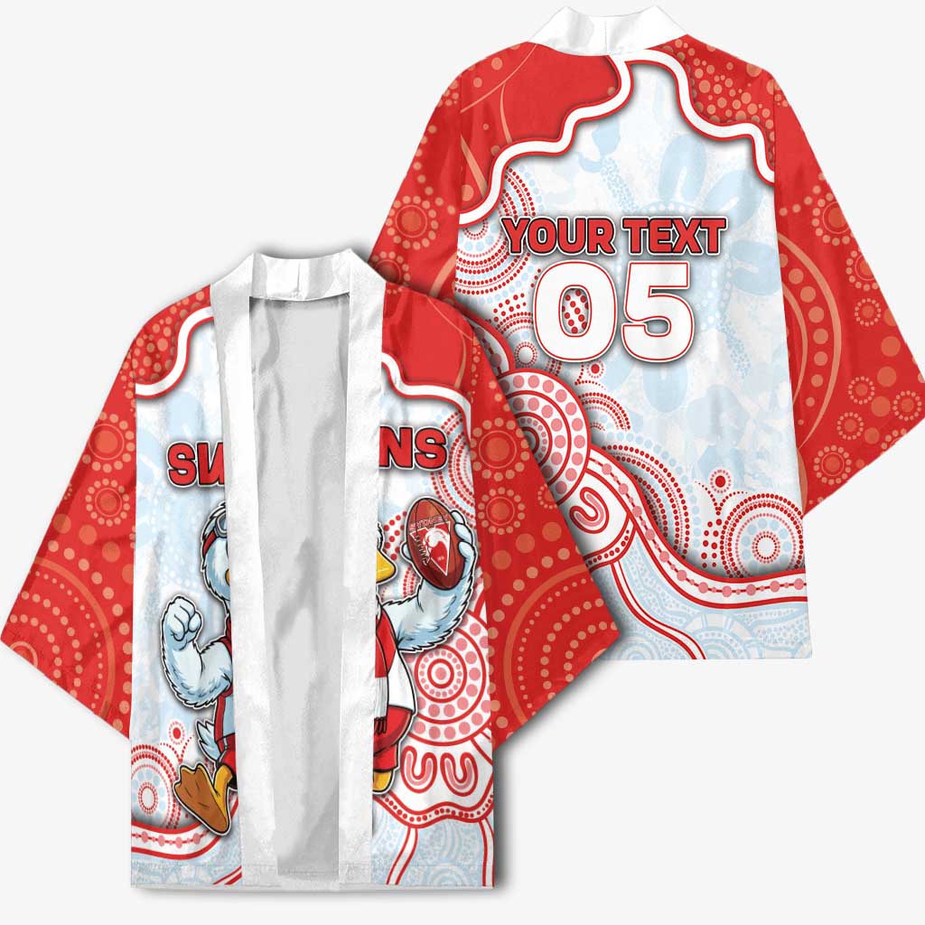 Custom Swans Football Kimono Aboriginal Dot Art Pattern