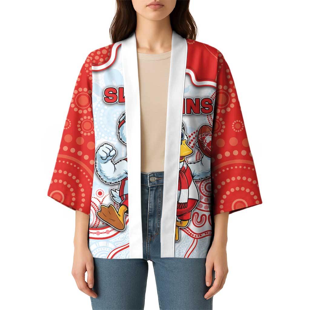 Custom Swans Football Kimono Aboriginal Dot Art Pattern