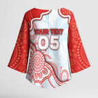 Custom Swans Football Kimono Sleeve Blouse Aboriginal Dot Art Pattern