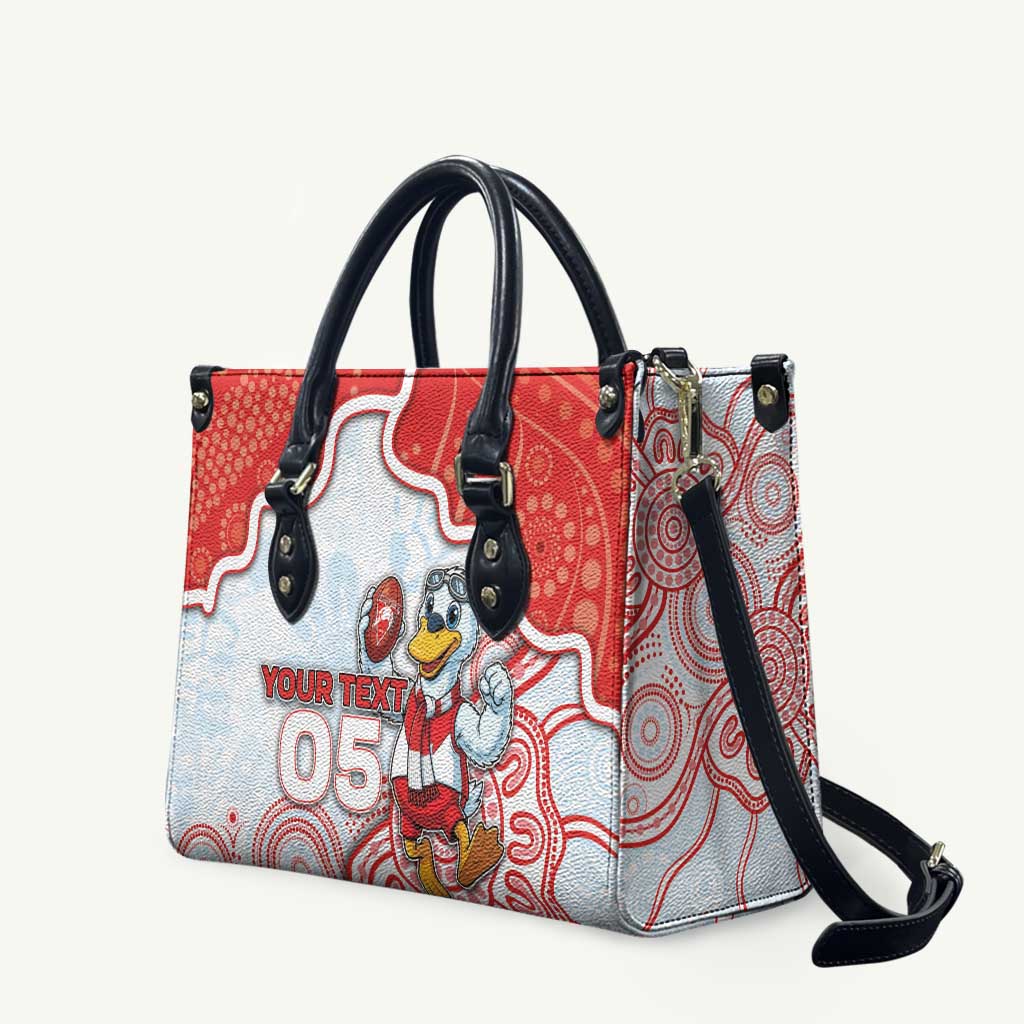 Custom Swans Football Leather Bag Aboriginal Dot Art Pattern