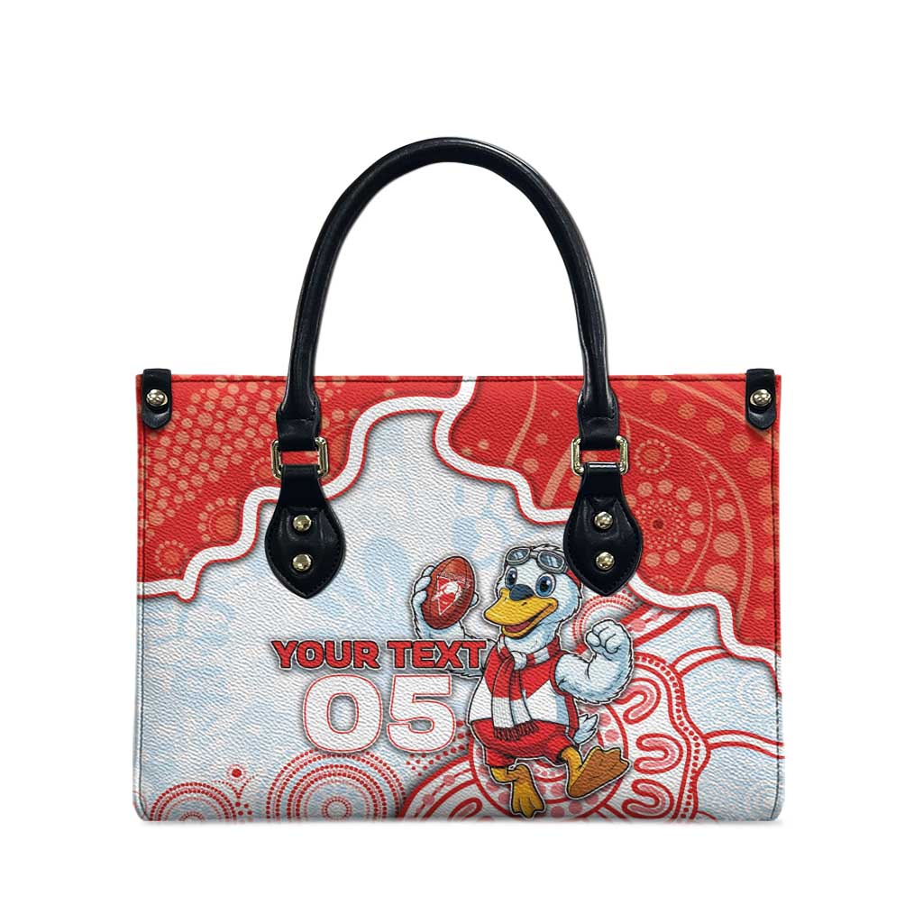 Custom Swans Football Leather Bag Aboriginal Dot Art Pattern
