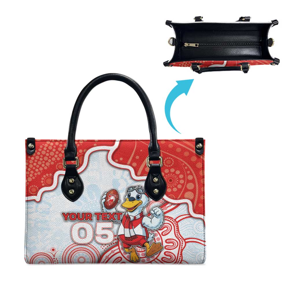 Custom Swans Football Leather Bag Aboriginal Dot Art Pattern