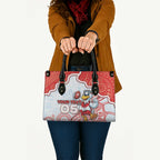Custom Swans Football Leather Bag Aboriginal Dot Art Pattern