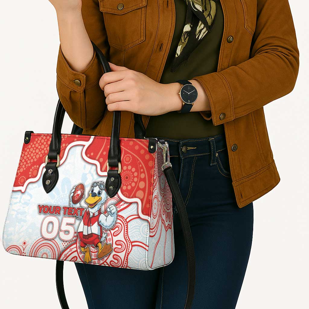 Custom Swans Football Leather Bag Aboriginal Dot Art Pattern