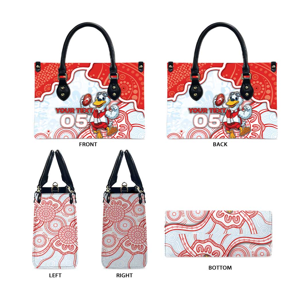 Custom Swans Football Leather Bag Aboriginal Dot Art Pattern