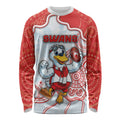 Custom Swans Football Long Sleeve Shirt Aboriginal Dot Art Pattern