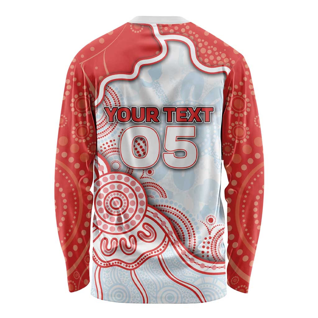 Custom Swans Football Long Sleeve Shirt Aboriginal Dot Art Pattern