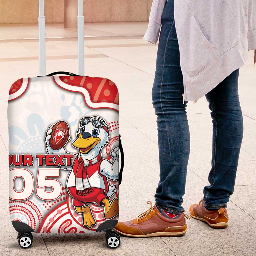Custom Swans Football Luggage Cover Aboriginal Dot Art Pattern