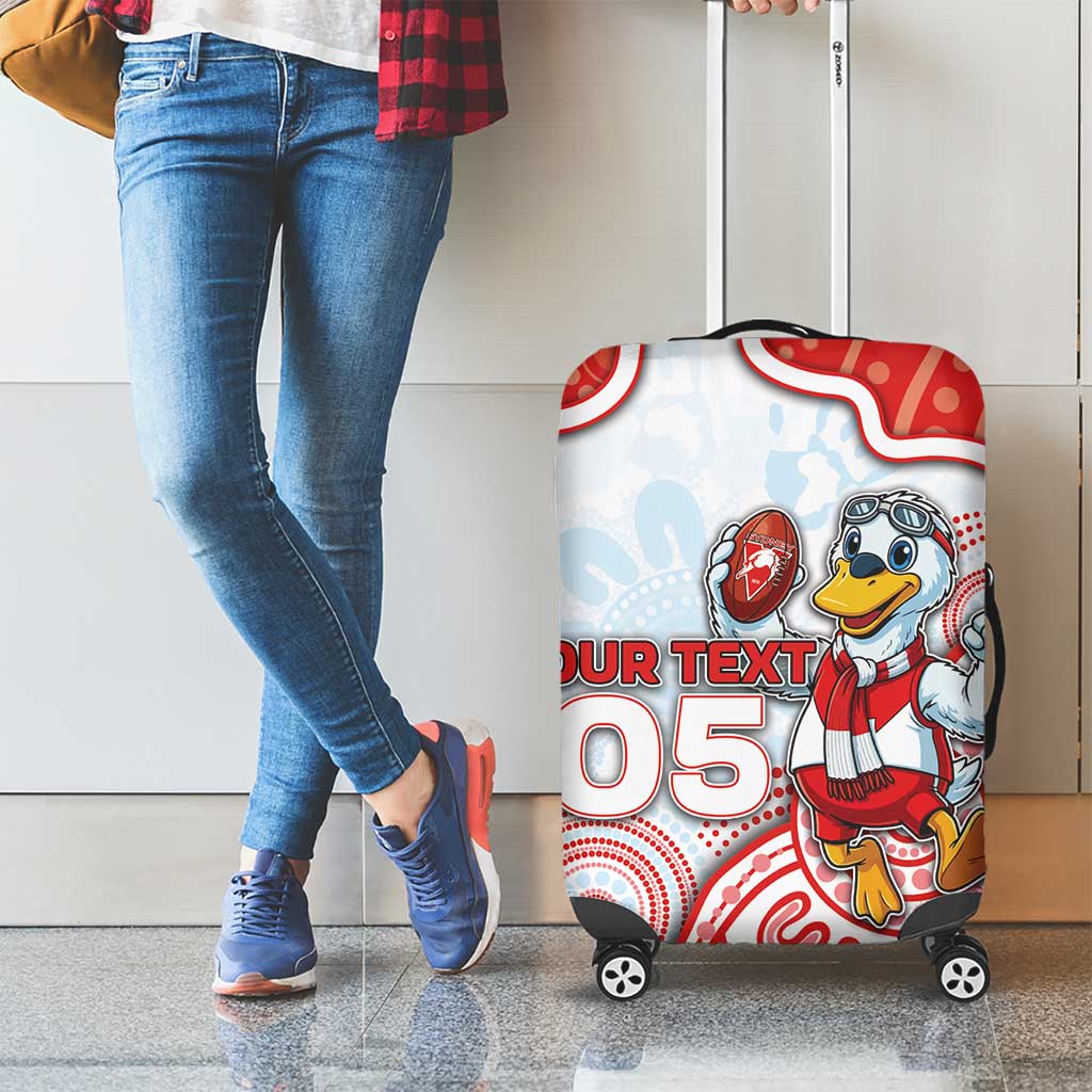 Custom Swans Football Luggage Cover Aboriginal Dot Art Pattern