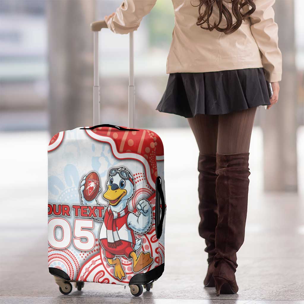 Custom Swans Football Luggage Cover Aboriginal Dot Art Pattern
