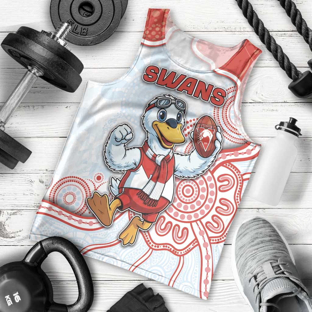 Custom Swans Football Men Tank Top Aboriginal Dot Art Pattern