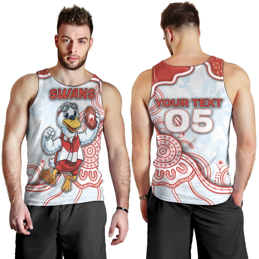 Custom Swans Football Men Tank Top Aboriginal Dot Art Pattern