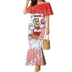 Custom Swans Football Mermaid Dress Aboriginal Dot Art Pattern