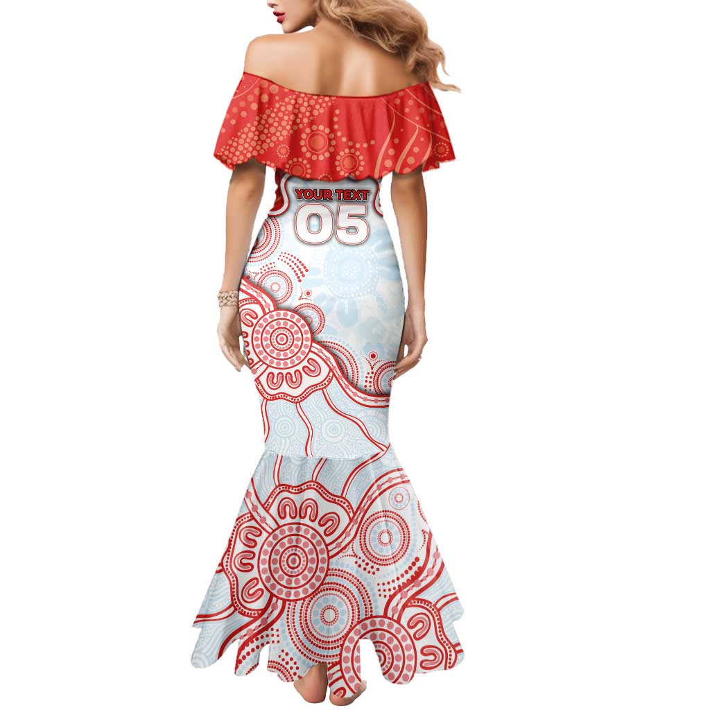 Custom Swans Football Mermaid Dress Aboriginal Dot Art Pattern