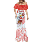 Custom Swans Football Mermaid Dress Aboriginal Dot Art Pattern