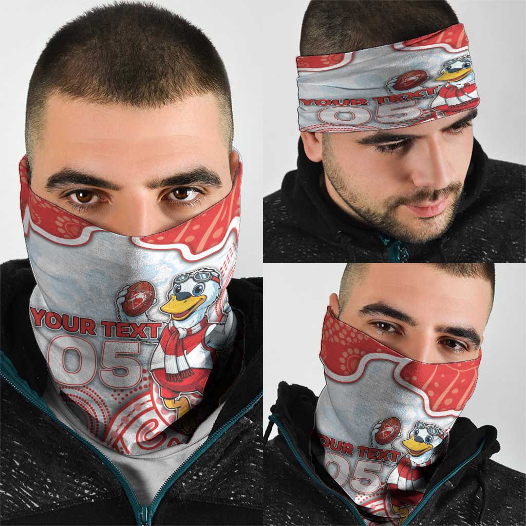 Custom Swans Football Neck Gaiter Aboriginal Dot Art Pattern