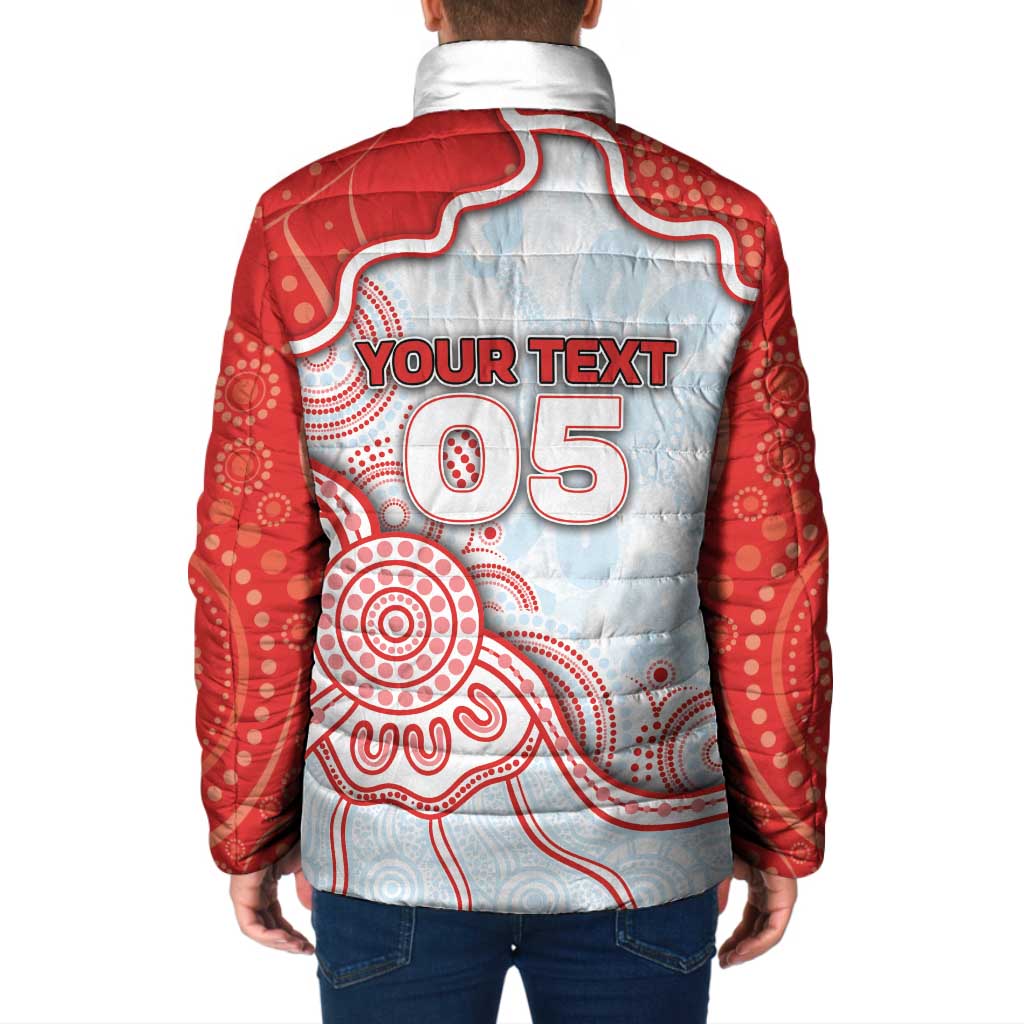Custom Swans Football Padded Jacket Aboriginal Dot Art Pattern