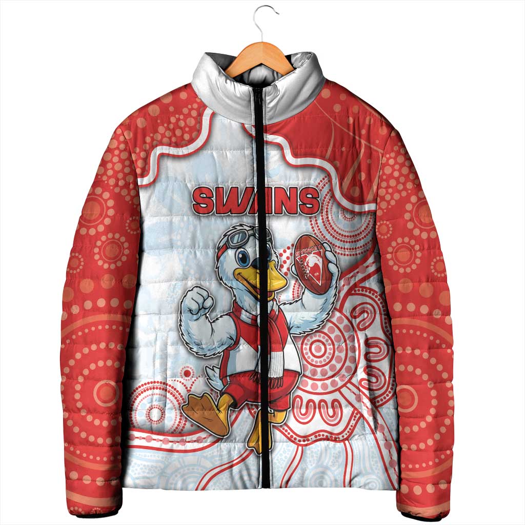Custom Swans Football Padded Jacket Aboriginal Dot Art Pattern