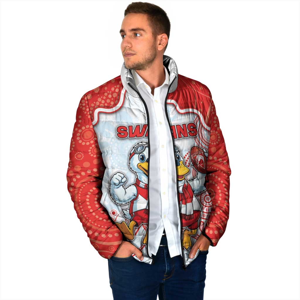 Custom Swans Football Padded Jacket Aboriginal Dot Art Pattern