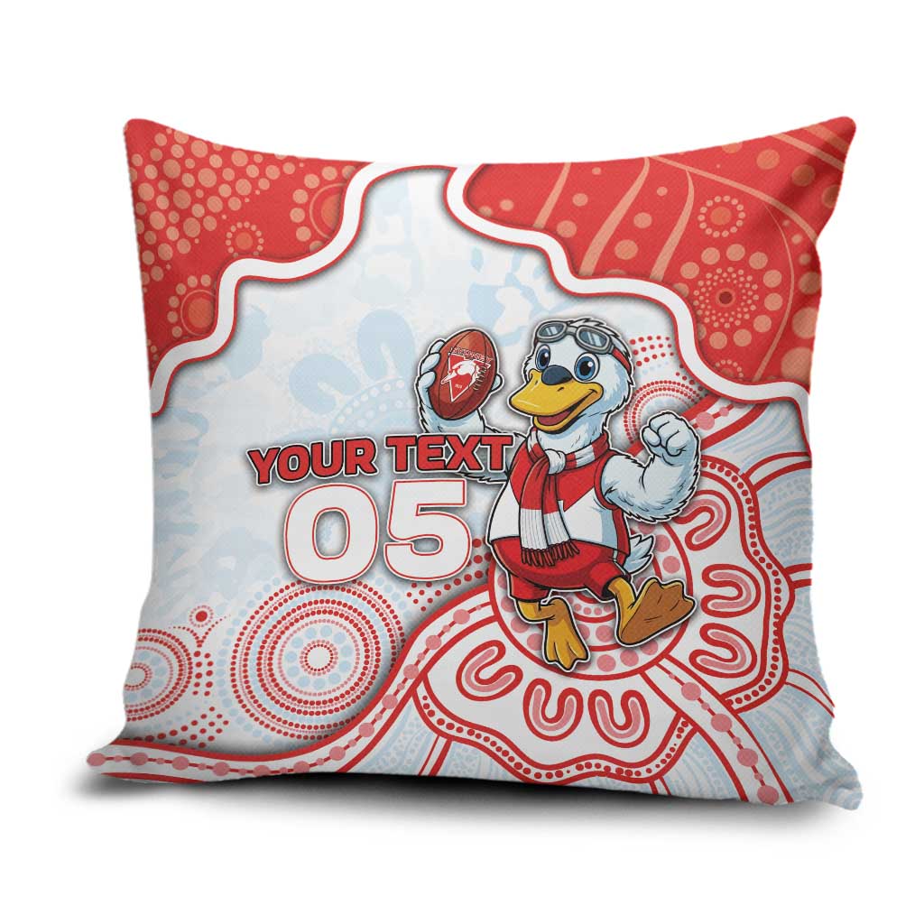 Custom Swans Football Pillow Cover Aboriginal Dot Art Pattern