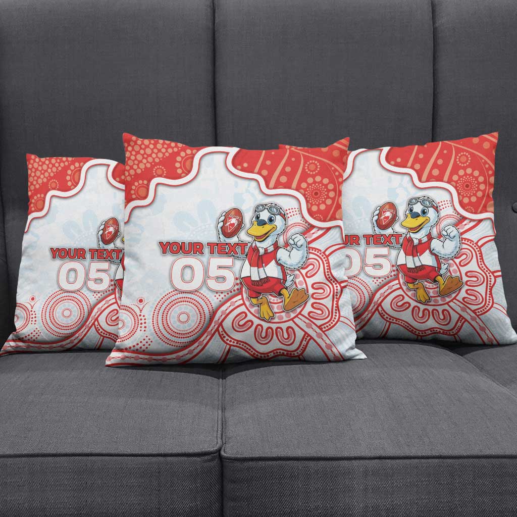 Custom Swans Football Pillow Cover Aboriginal Dot Art Pattern