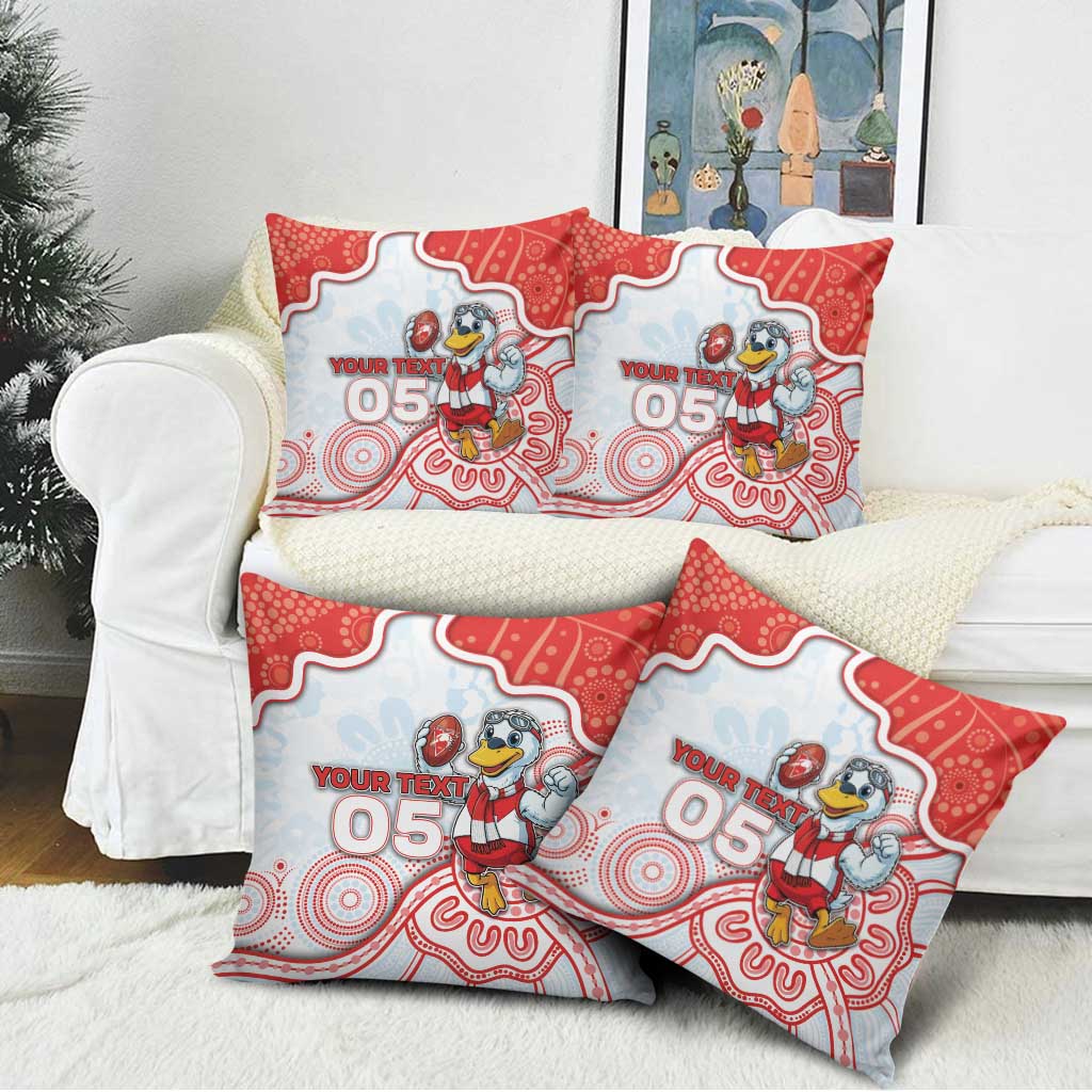 Custom Swans Football Pillow Cover Aboriginal Dot Art Pattern