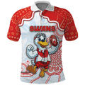 Custom Swans Football Polo Shirt Aboriginal Dot Art Pattern