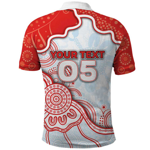 Custom Swans Football Polo Shirt Aboriginal Dot Art Pattern
