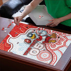 Custom Swans Football Puzzle Aboriginal Dot Art Pattern