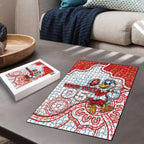 Custom Swans Football Puzzle Aboriginal Dot Art Pattern