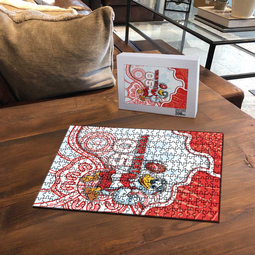 Custom Swans Football Puzzle Aboriginal Dot Art Pattern