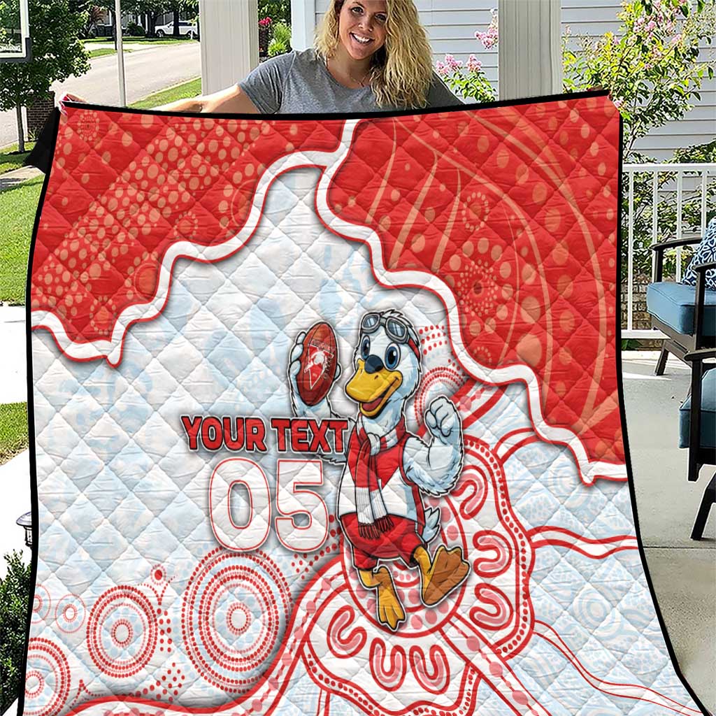 Custom Swans Football Quilt Aboriginal Dot Art Pattern