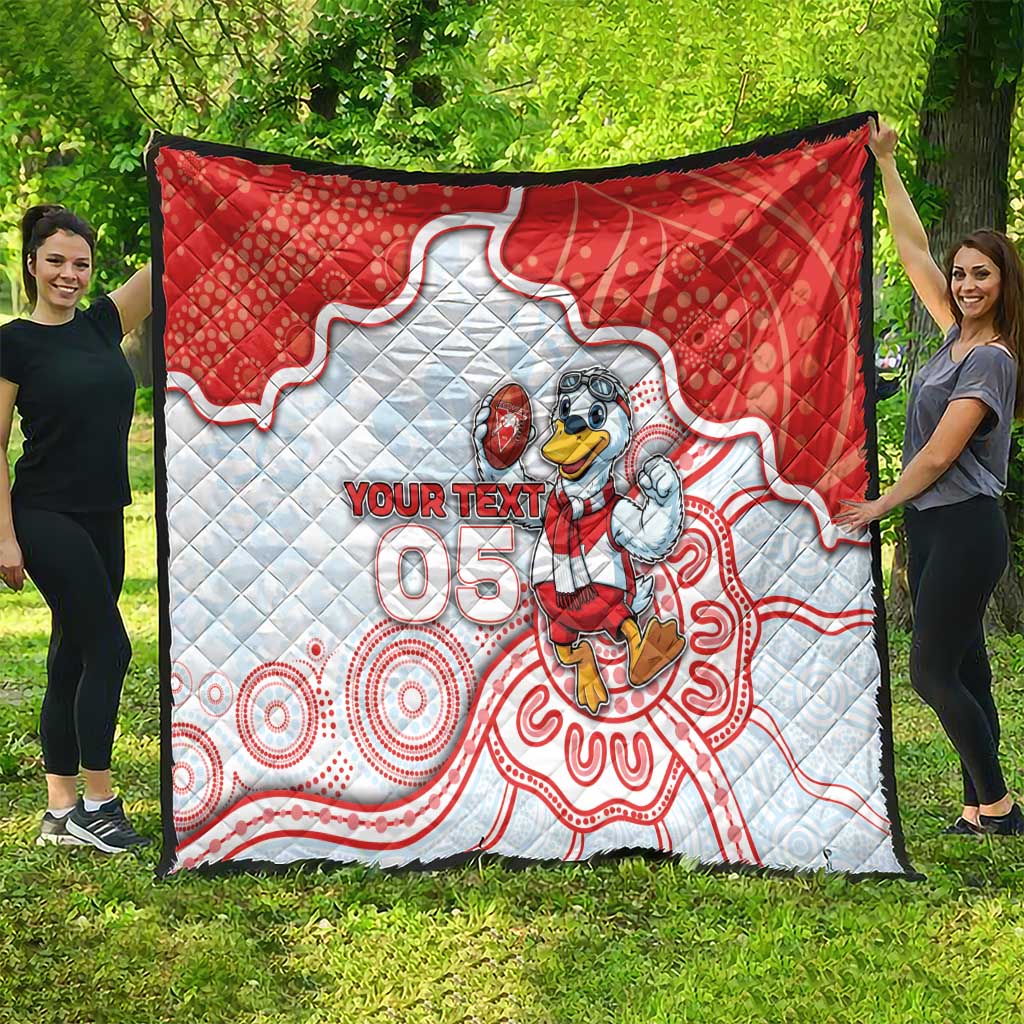 Custom Swans Football Quilt Aboriginal Dot Art Pattern
