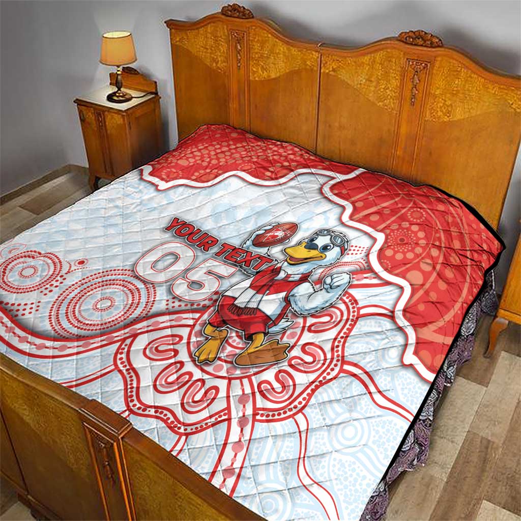 Custom Swans Football Quilt Aboriginal Dot Art Pattern