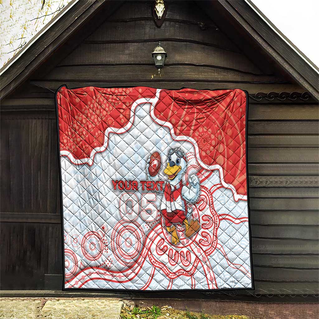 Custom Swans Football Quilt Aboriginal Dot Art Pattern