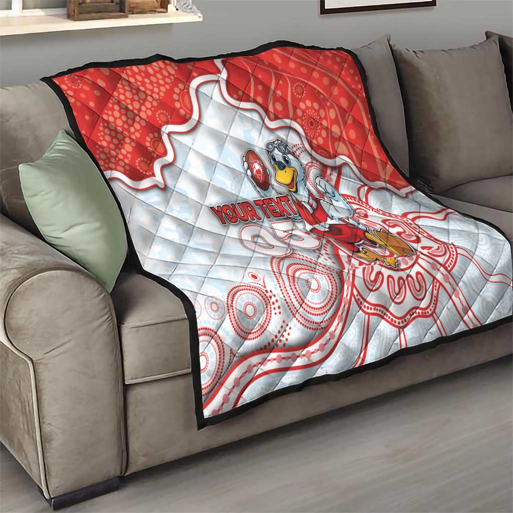 Custom Swans Football Quilt Aboriginal Dot Art Pattern