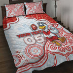 Custom Swans Football Quilt Bed Set Aboriginal Dot Art Pattern